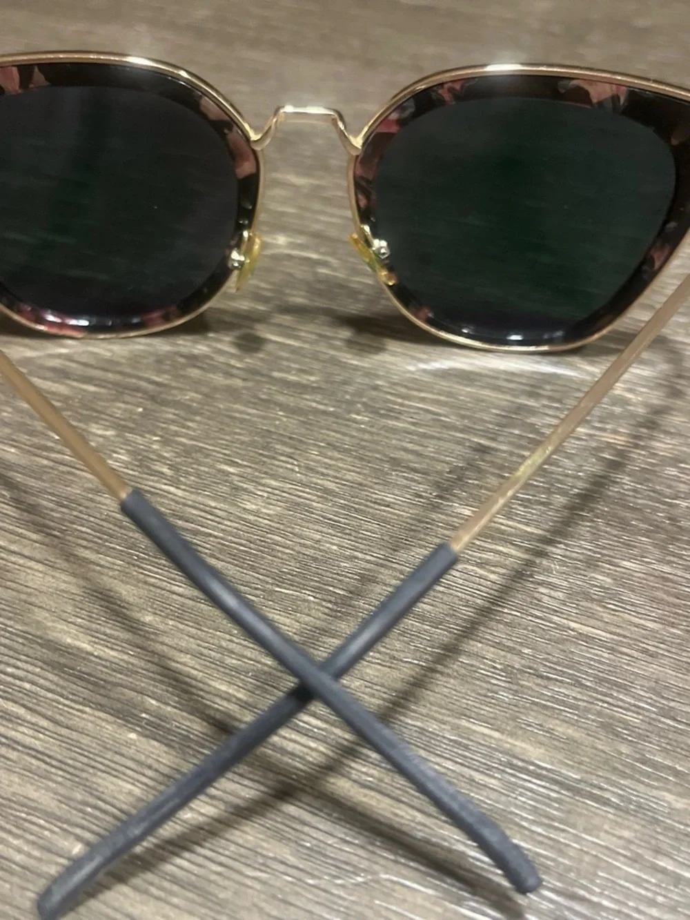 Altar'd State Gold Frame Sunglasses with Green Mirrored Lenses